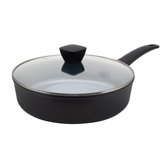 BE | LIVING Delight Series Sauté Pan with Lid – Ø 28 cm – Black