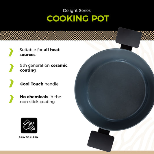 BE | LIVING Delight Series Casserole with Lid – Ø 24 cm – Black