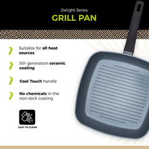 BE | LIVING Delight Series Grill Pan Ø 28 cm – Black