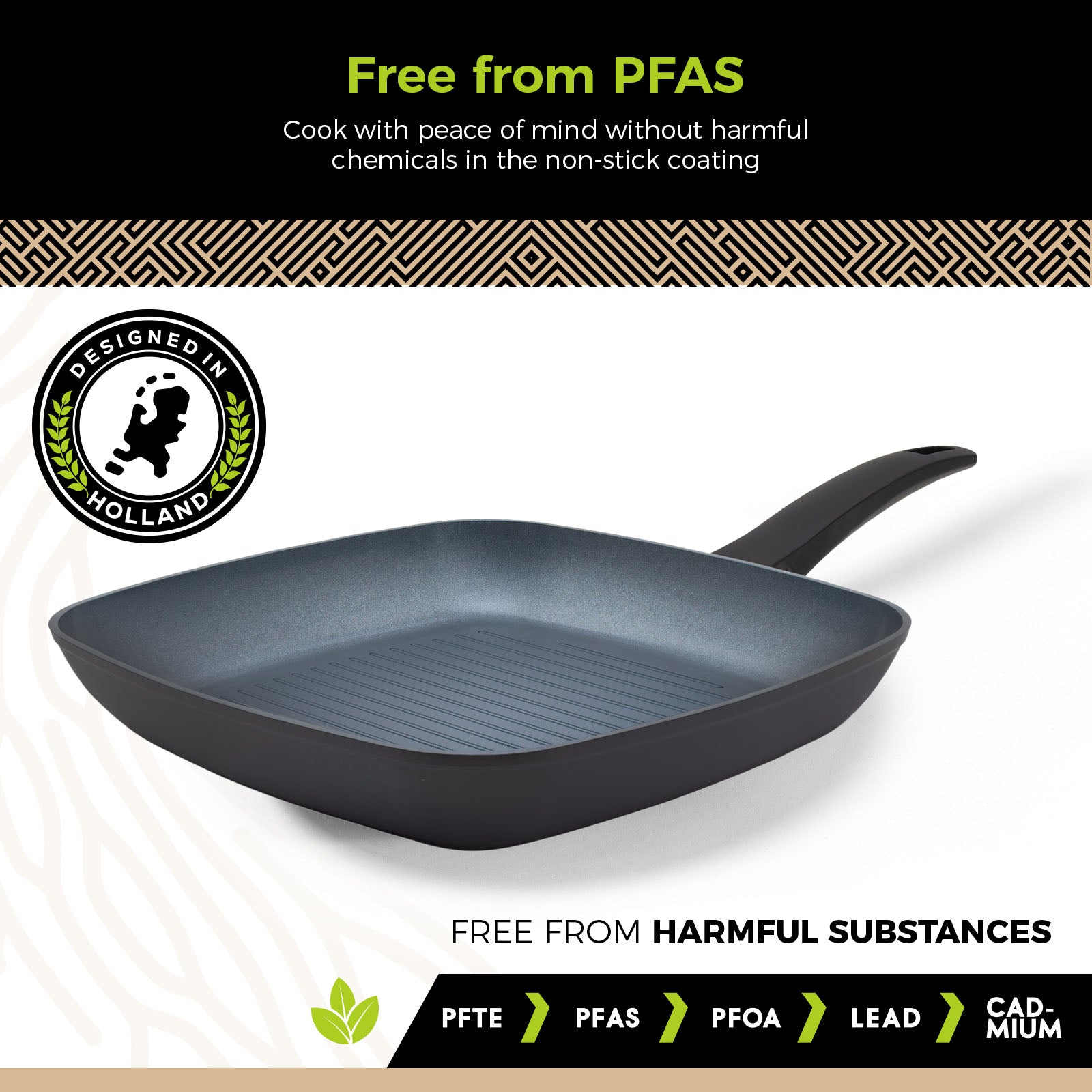 BE | LIVING Delight Series Grill Pan Ø 28 cm – Black