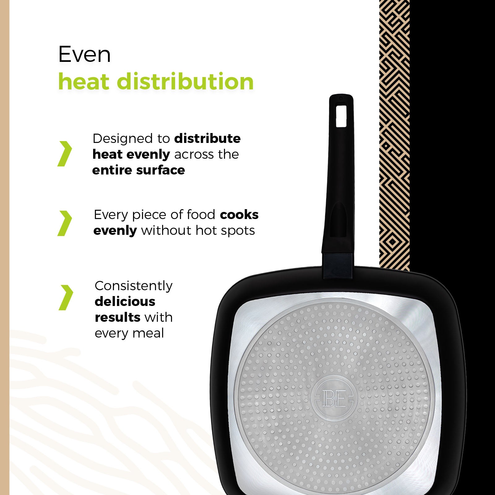 BE | LIVING Delight Series Grill Pan Ø 28 cm – Black