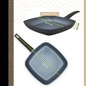 BE | LIVING Delight Series Grill Pan Ø 28 cm – Black