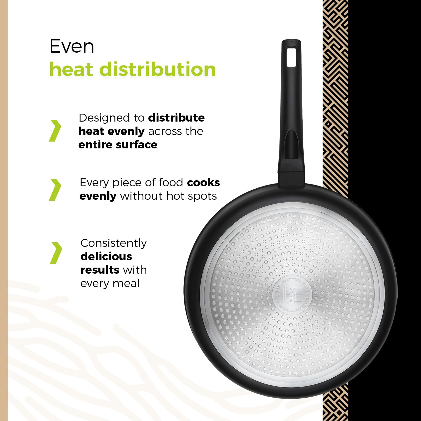 BE | LIVING Delight Series Sauté Pan with Lid – Ø 28 cm – Black