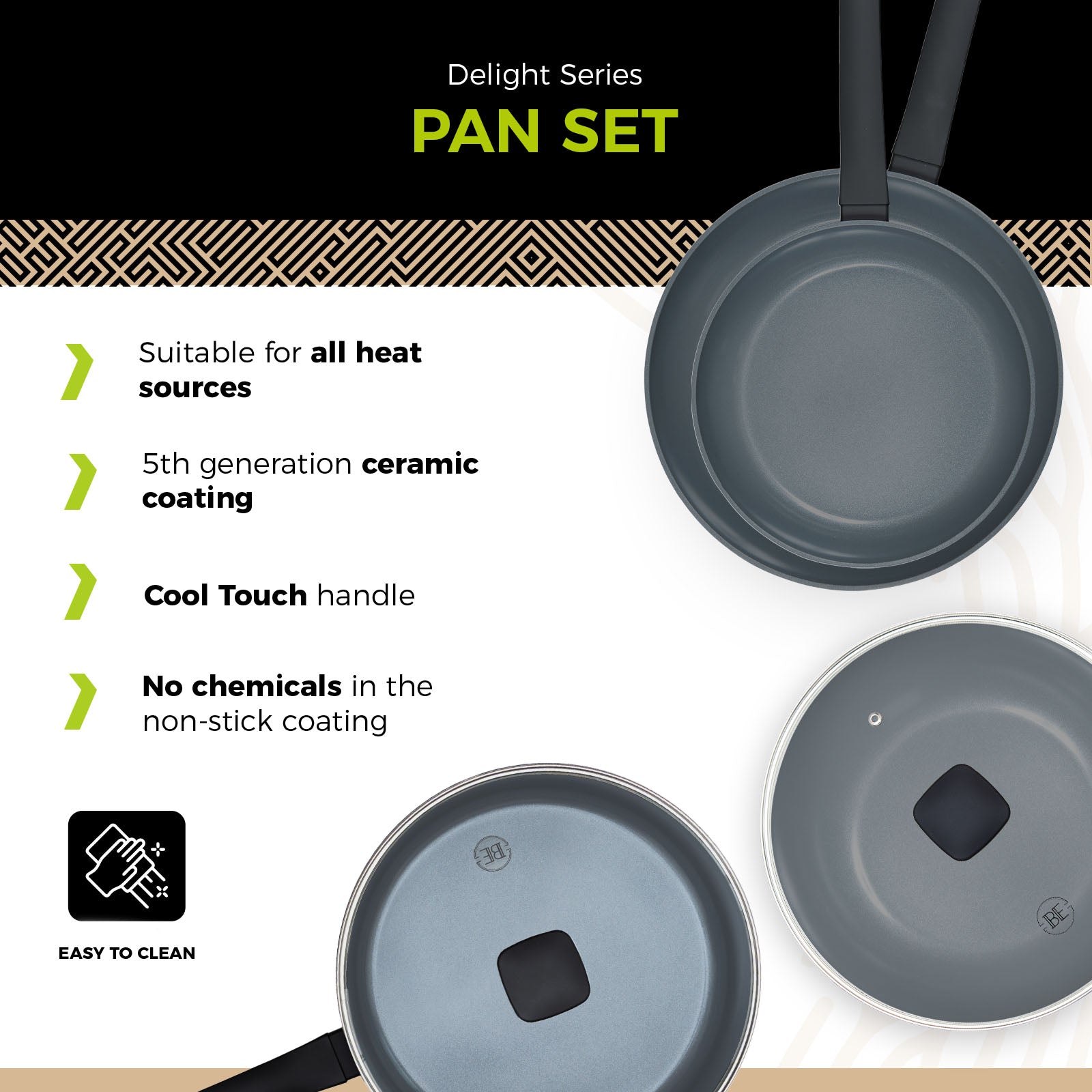 BE | LIVING Delight Series Pan Set 4 Pieces