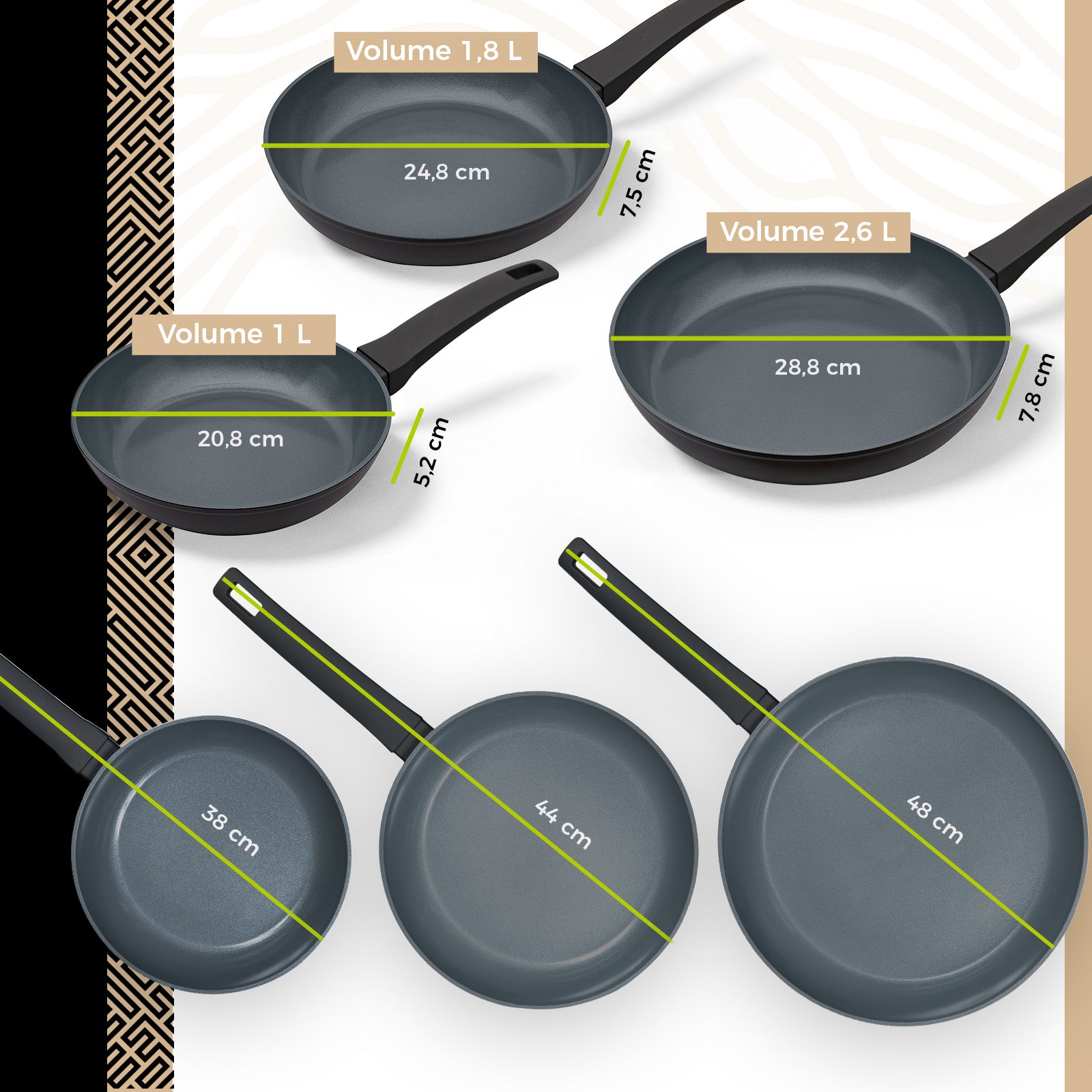 BE | LIVING Delight Series Pan Set - 5 Pieces