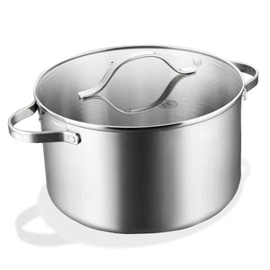 BE | LIVING Essential Series Tri-Ply Stainless Steel Stock Pot with Lid 10"