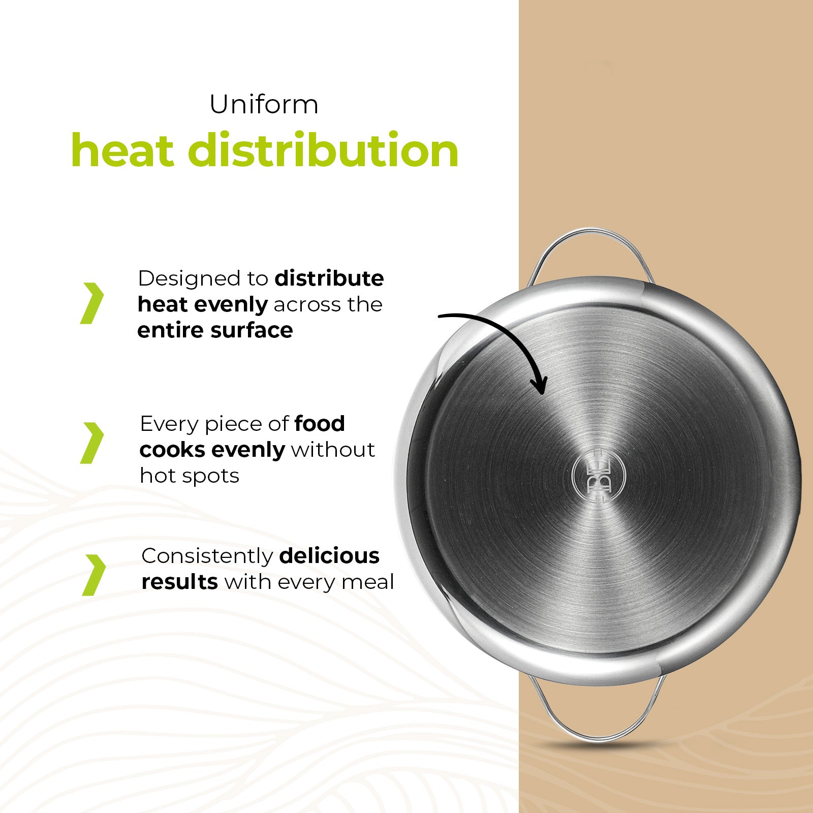 BE | LIVING Essential Series Tri-Ply Stainless Steel Stock Pot with Lid 10"