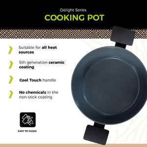BE | LIVING Delight Series Casserole with Lid – Ø 24 cm – Black