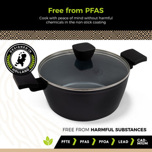 BE | LIVING Delight Series Casserole with Lid – Ø 24 cm – Black