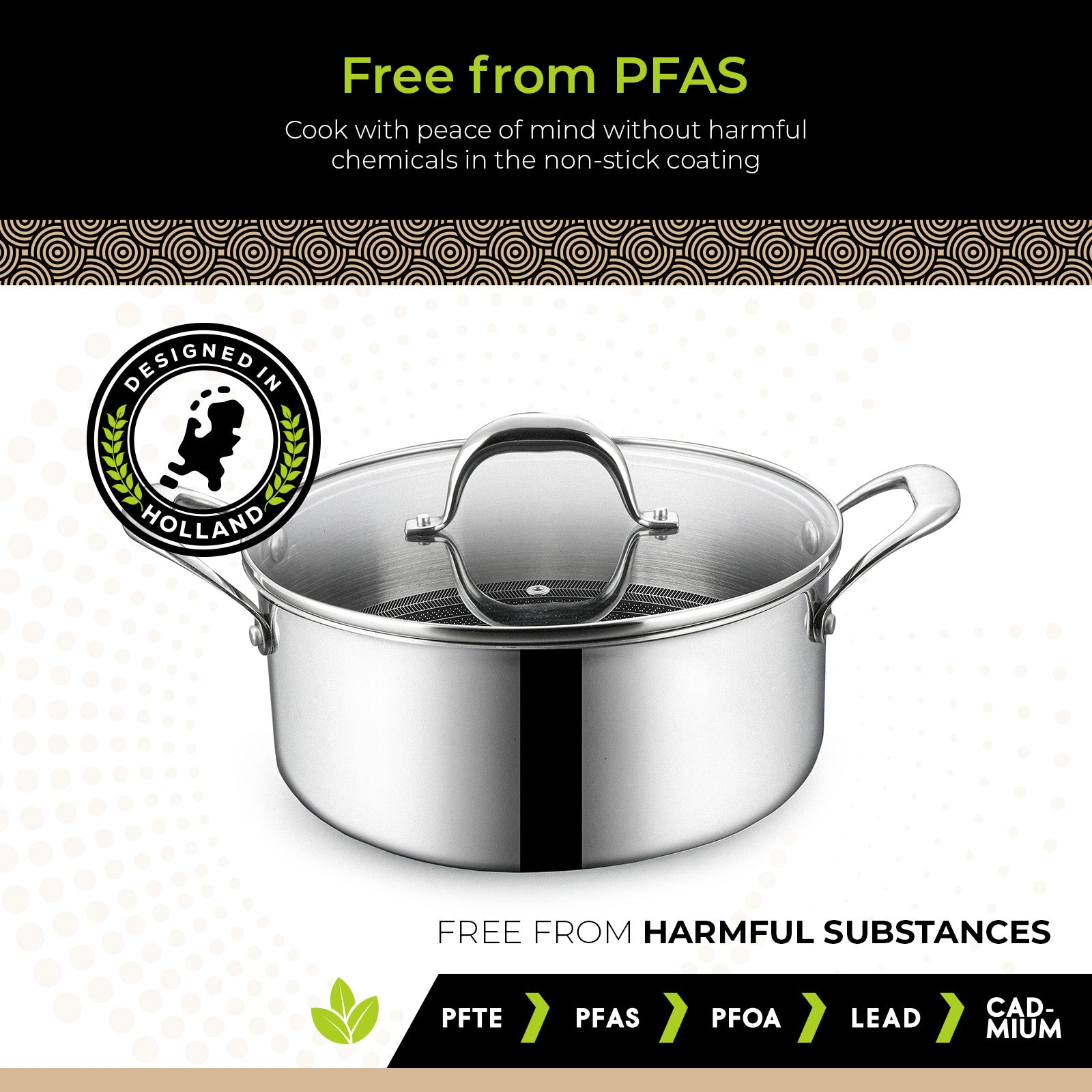 BE | LIVING CIRCLAD Series 5-Quart Hybrid Nonstick Casserole with Lid 9.5"