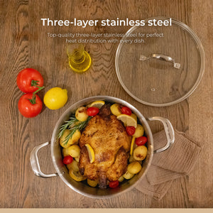 BE | LIVING CIRCLAD Series 5-Quart Hybrid Nonstick Casserole with Lid 9.5"
