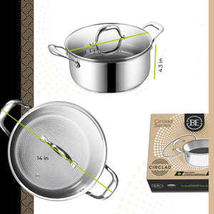 BE | LIVING CIRCLAD Series 5-Quart Hybrid Nonstick Casserole with Lid 9.5"