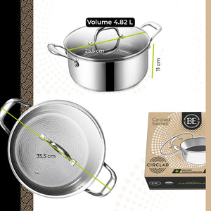 BE Living CIRCLAD Series 5 qt Hybrid Nonstick Casserole with Lid - Ø 9.5"