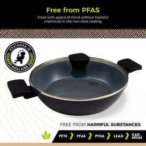 BE | LIVING Delight Series Low Casserole with Lid – Ø 28 cm – Black
