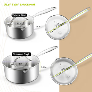 BE | LIVING Essential Series Tri-Ply Stainless Steel 12-Piece Cookware Set