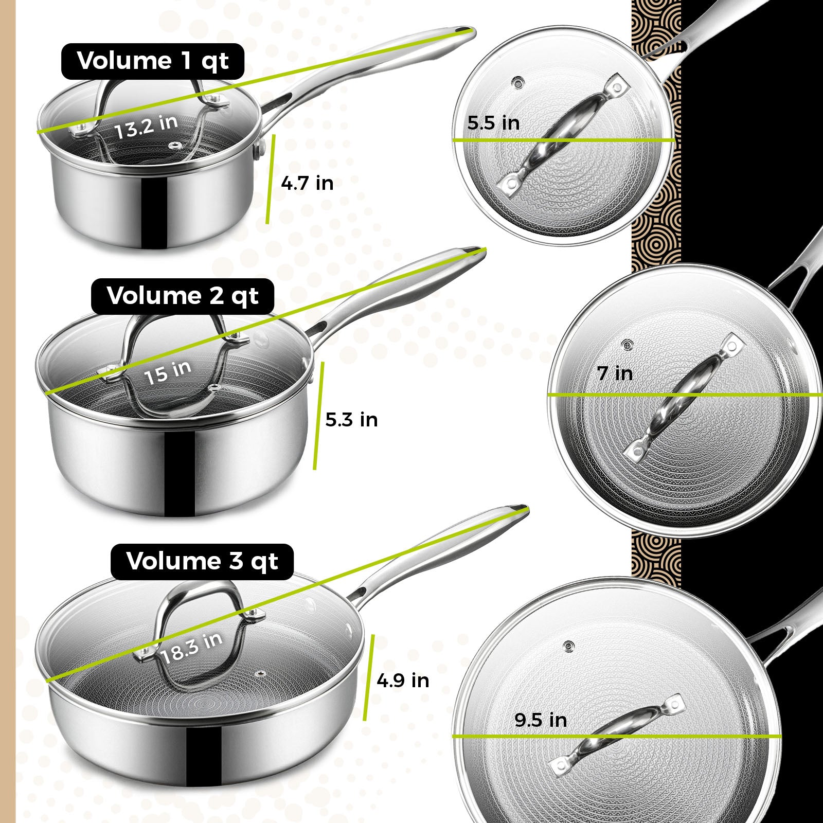 BE | LIVING CIRCLAD Series 12-Piece Nonstick Cookware Set