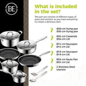 BE | LIVING CIRCLAD Series 12-Piece Nonstick Cookware Set