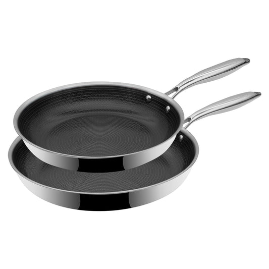 BE | LIVING CIRCLAD Series 2-Piece Stainless Steel Nonstick Fry Pan Set 10" and 12"