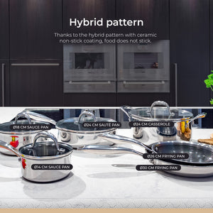 BE | LIVING CIRCLAD Series 12-Piece Nonstick Cookware Set