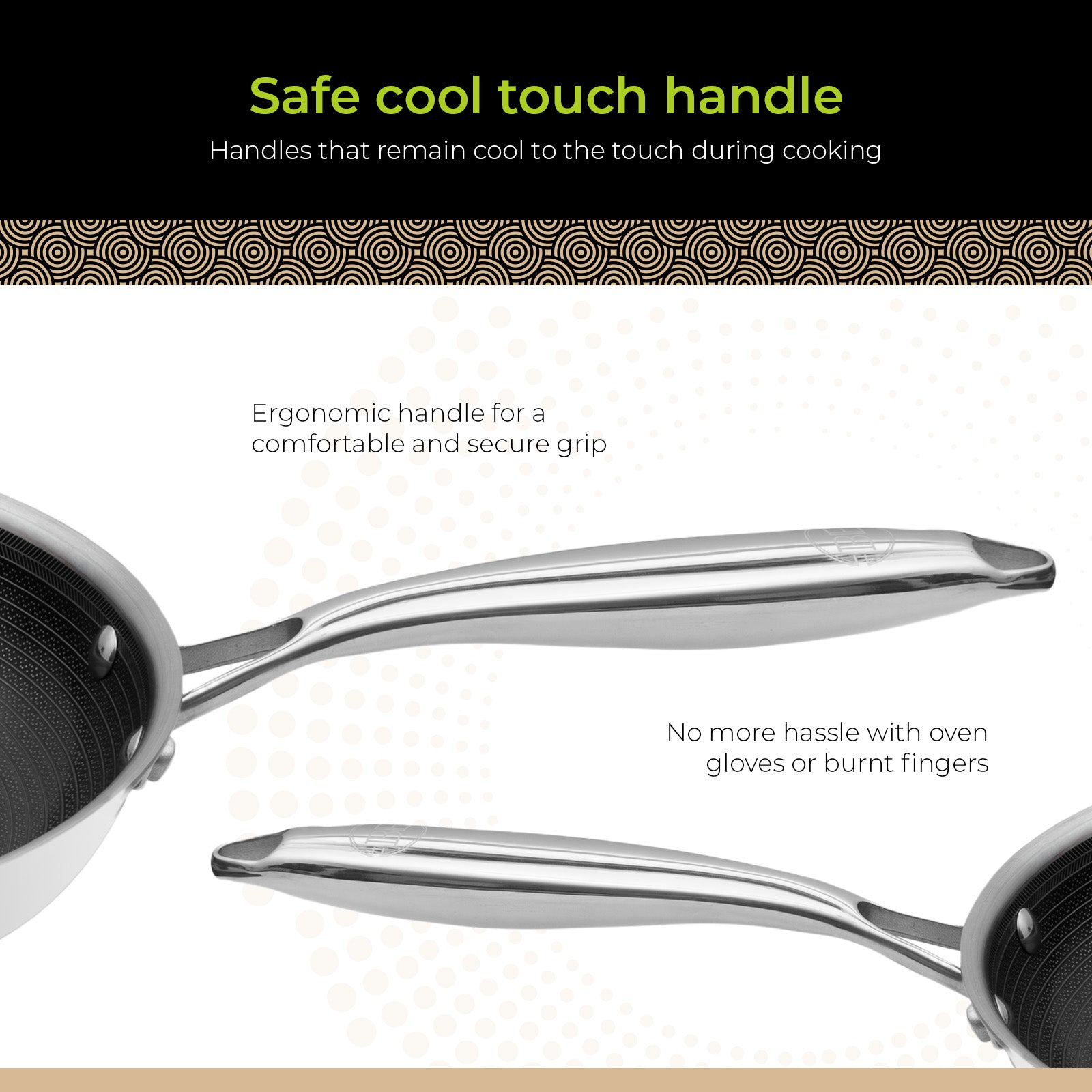 BE | LIVING CIRCLAD Series 2-Piece Stainless Steel Nonstick Fry Pan Set 10" and 12"