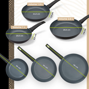 ecomposer-3pcs Frying Pan Set
