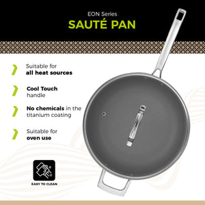 BE Living Eon Series Sauté Pan with Lid 5 qt / Ø 11" (Titanium)