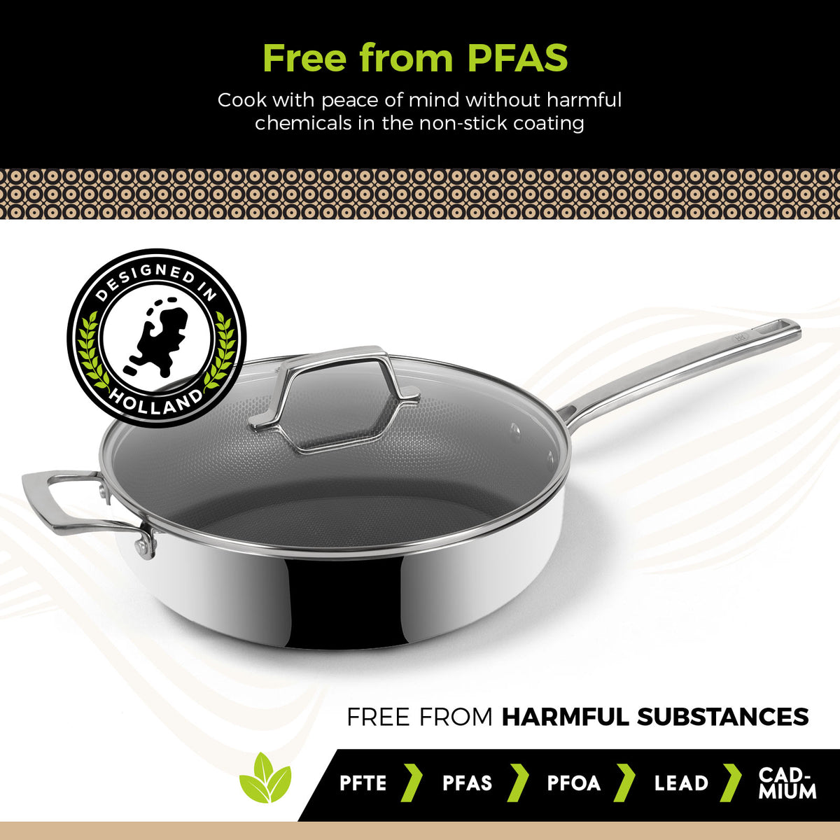 BE Living Eon Series Sauté Pan with Lid 5 qt / Ø 11" (Titanium)